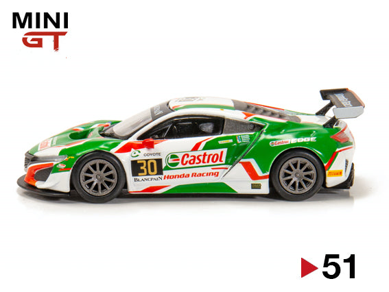 Mini GT 1:64 Honda NSX GT3 #30 24HR SPA Castrol (Green/White) #51 Limited Edition MGT00051