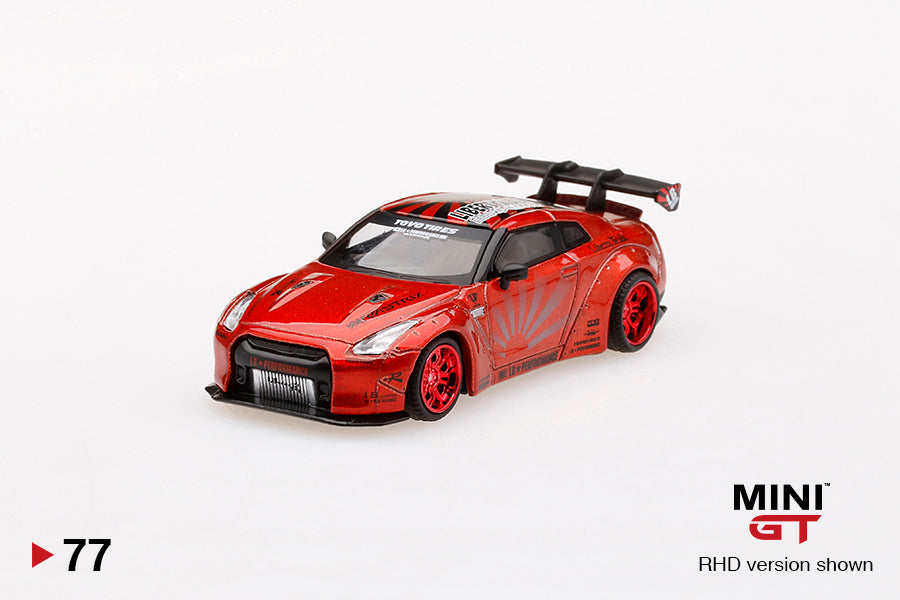 Mini GT 1:64 #77 LB Works Nissan GT-R R35 Type 1 Rear Wing Version 1+2 (Candy Red) LHD  Limited Edition mgt00077