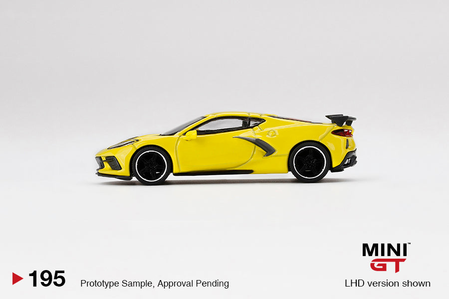 Mini GT 1:64 2020 Chevrolet Corvette Stingray Accelerate Yellow Metallic #195 Limited Edition mgt00195