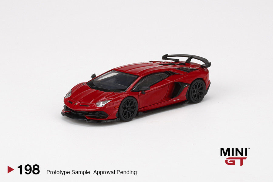 Mini GT 1:64 Lamborghini Aventador SVJ Rosso Mars #198 Limited Edition MGT00198