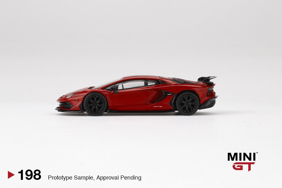 Mini GT 1:64 Lamborghini Aventador SVJ Rosso Mars #198 Limited Edition MGT00198