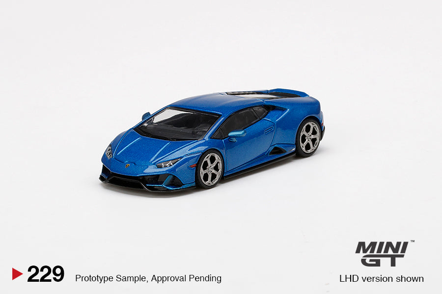 Mini GT 1:64 #229 Lamborghini Huracán EVO Blue Eleos Limited Edition mgt00229