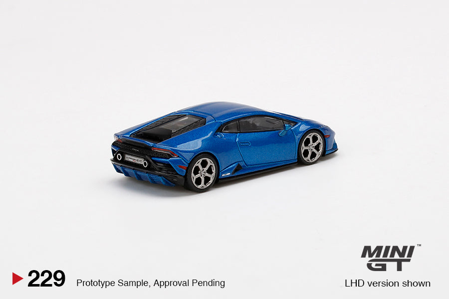 Mini GT 1:64 #229 Lamborghini Huracán EVO Blue Eleos Limited Edition mgt00229