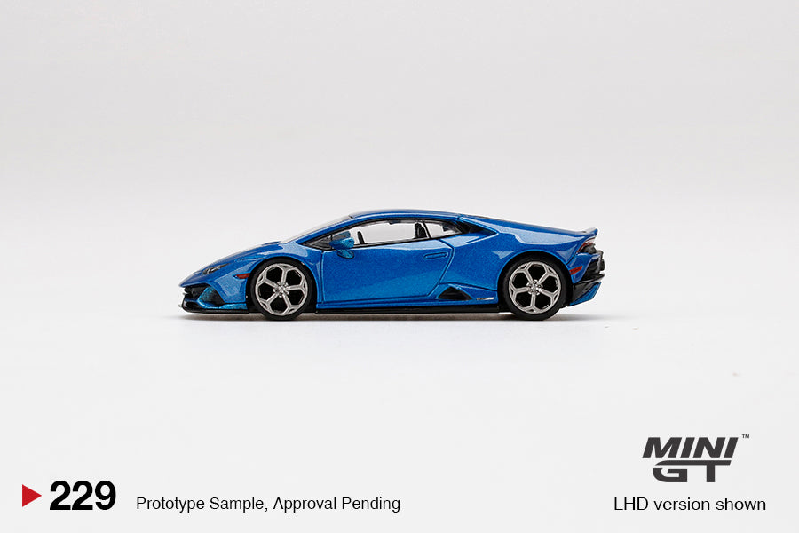 Mini GT 1:64 #229 Lamborghini Huracán EVO Blue Eleos Limited Edition mgt00229