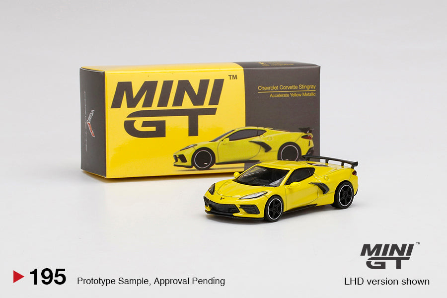 Mini GT 1:64 2020 Chevrolet Corvette Stingray Accelerate Yellow Metallic #195 Limited Edition mgt00195