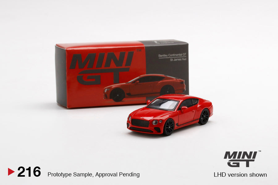 1/64 Mini GT #216 Bentley Continental GT St James Red Limited Edition mgt00216