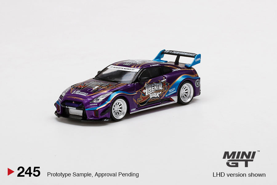 1:64 Mini GT #245 Liberty Walk LB Works Nissan GT-R Version1 Purple Metallic MGT00245 Limited Edition