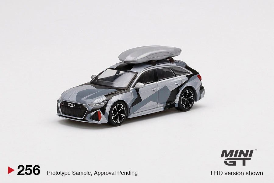 1:64 Mini GT #256 Audi RS 6 Avant Silver Digital camouflage With Sky Box China Exclusive  Limited Edition MGT00256