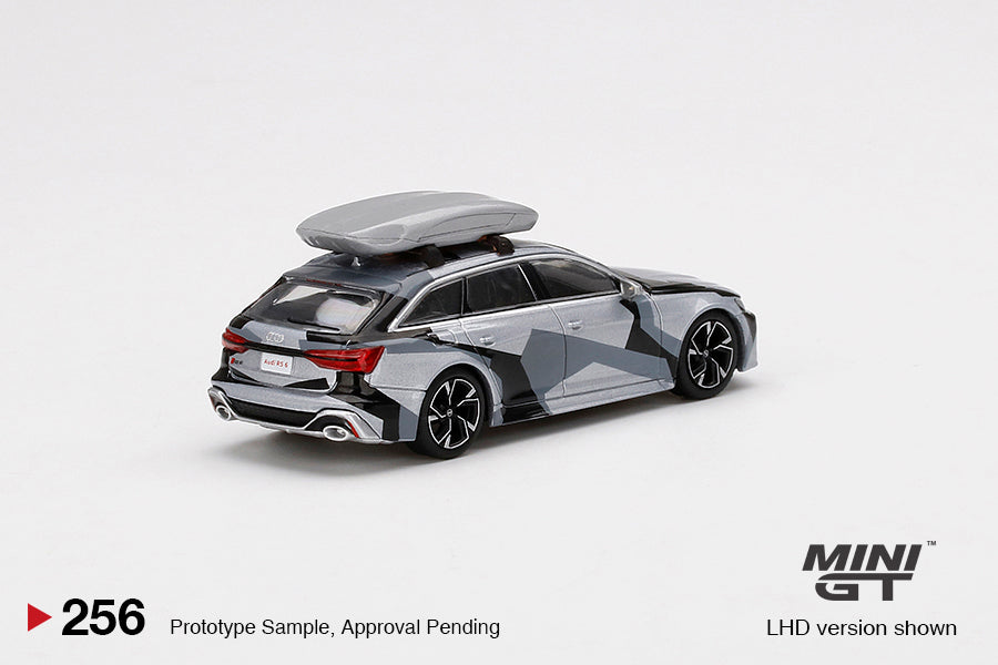 1:64 Mini GT #256 Audi RS 6 Avant Silver Digital camouflage With Sky Box China Exclusive  Limited Edition MGT00256