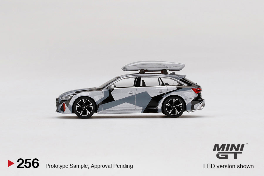 1:64 Mini GT #256 Audi RS 6 Avant Silver Digital camouflage With Sky Box China Exclusive  Limited Edition MGT00256