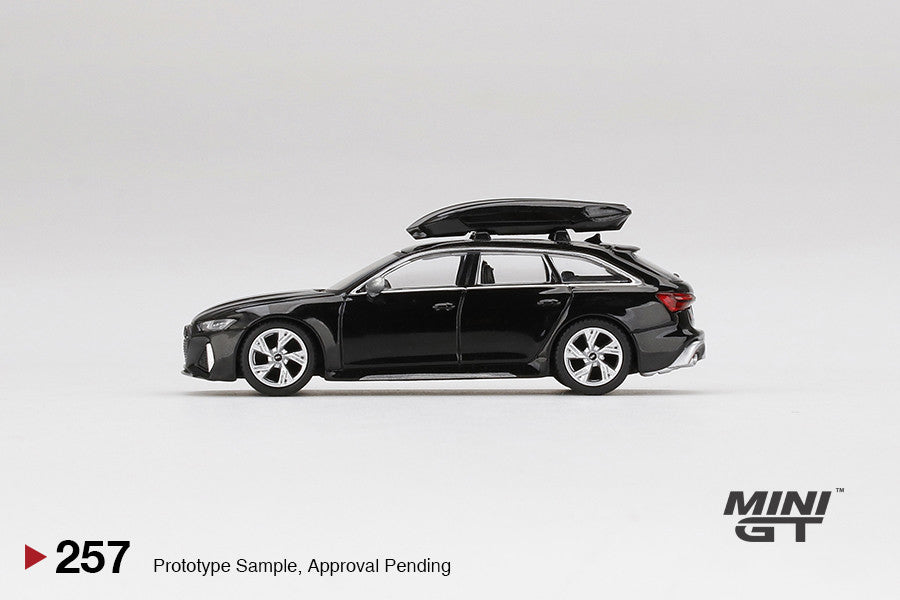 Mini GT 1:64 Audi RS6 Avant (Mythos Black) with Roof Box #257 Limited Edition mgt00257