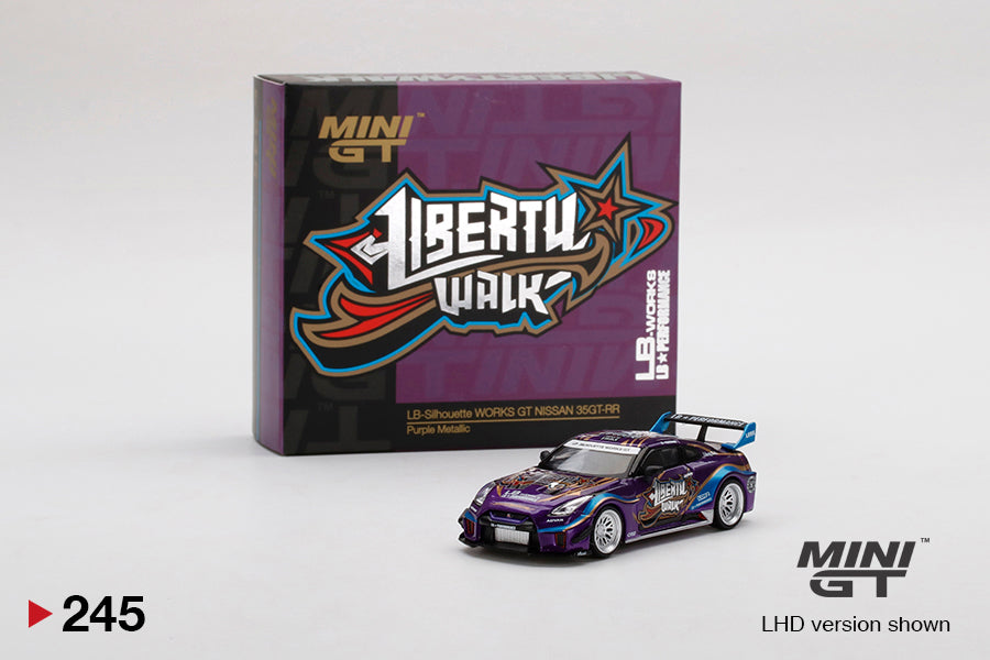 1:64 Mini GT #245 Liberty Walk LB Works Nissan GT-R Version1 Purple Metallic MGT00245 Limited Edition