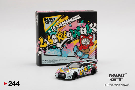 1:64 Mini GT #244 Liberty Walk LB Works Nissan GT-R R35 Type 2 Rear Wing ver 3 Kuma Graffiti Limited Edition mgt00244