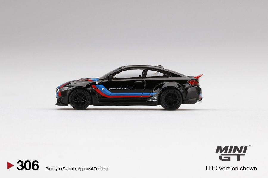 1/64 Mini GT #306 Mijo Exclusives World Wide LB★WORKS BMW M4 Black W/ M Stripe Limited Edition mgt00306