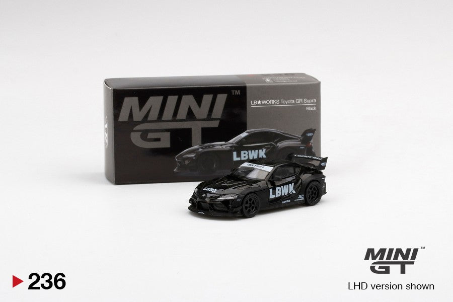 1/64 Mini GT #236 LB★WORKS Toyota GR Supra Black RHD China Exclusive Limited Edition mgt00236