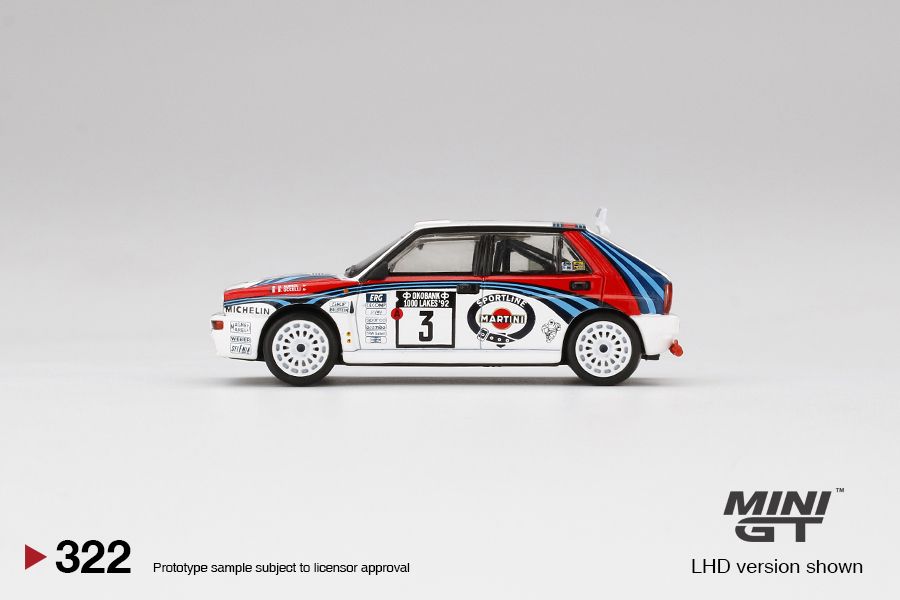 1/64 Mini GT #322 Lancia Delta HF Intergrale Evoluzione 1992 Rally 1000 Lakes Winner #3 Limited Edition mgt00322