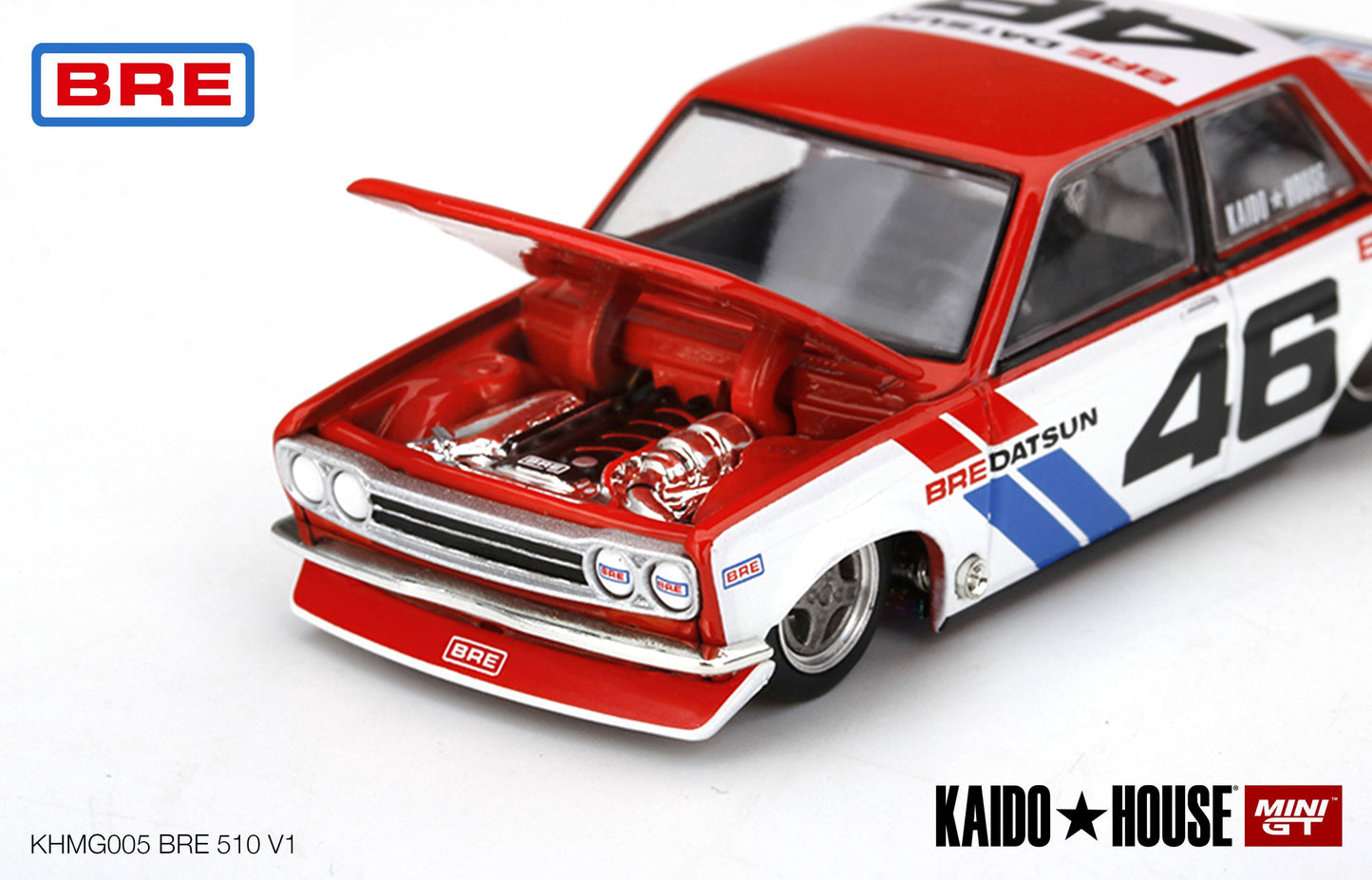 1/64 Kaido House x Mini GT Datsun 510 Pro Street BRE #46 Version 1 Limited Edition KHMG005