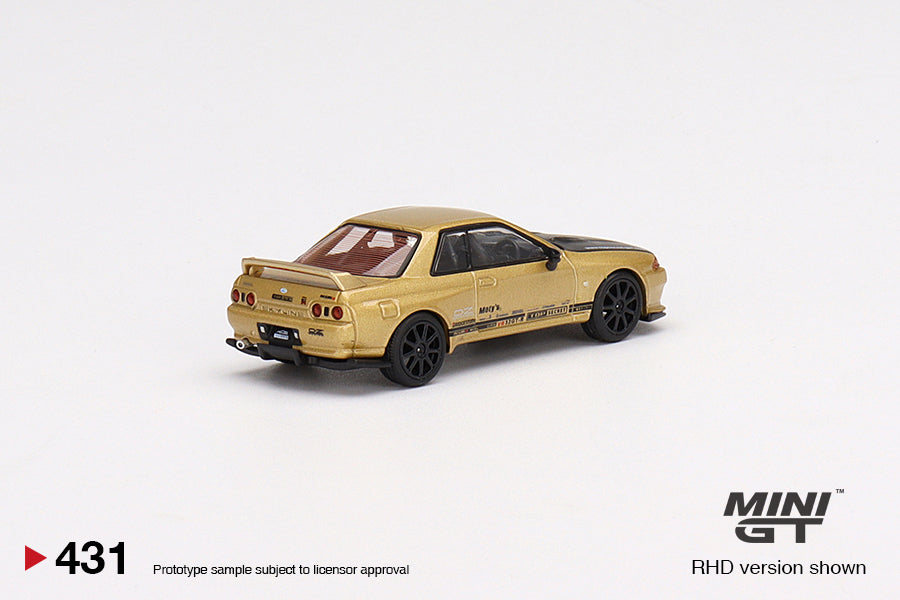 1:64 Mini GT #431  Japan Exclusive Top Secret Nissan Skyline GT-R VR32 Top Secret Gold Limited Edition  MGT00431