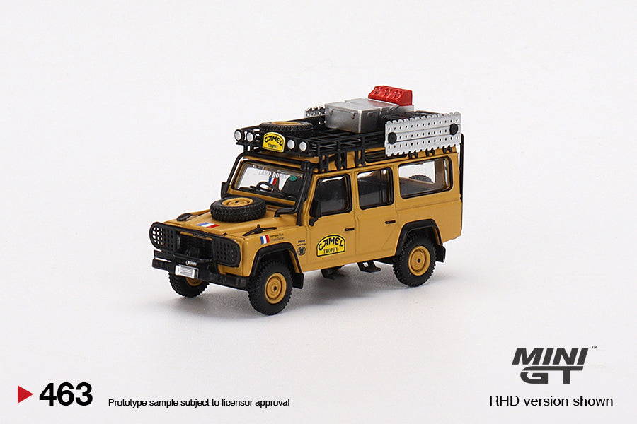 Mini GT 1:64 Land Rover Defender 110 1989 Camel Trophy Amazon Team France #463 Limited Edition MGT00463