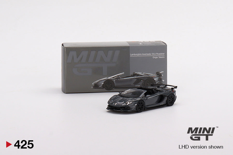 Mini GT 1:64 Mijo Exclusives Lamborghini Aventador SVJ Roadster Griglo Telesto #425 Limited Edition MGT00425