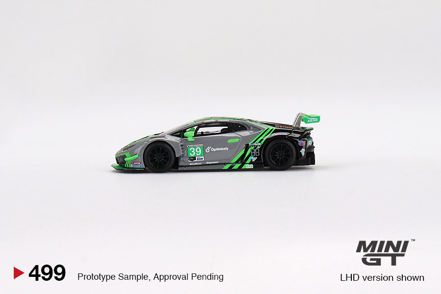 Mini GT 1:64 Lamborghini Huracán GT3 EVO #39 2022 IMSA Road America 2nd Place Limited Edition MGT00499