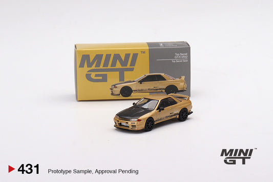 1:64 Mini GT #431  Japan Exclusive Top Secret Nissan Skyline GT-R VR32 Top Secret Gold Limited Edition  MGT00431