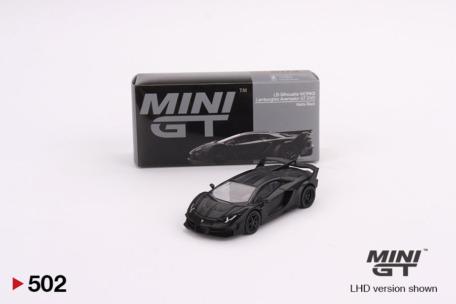 Mini GT 1:64 Lamborghini LB-Silhouette WORKS Aventador GT EVO (Matte Black) #502 Limited Edition  MGT00502