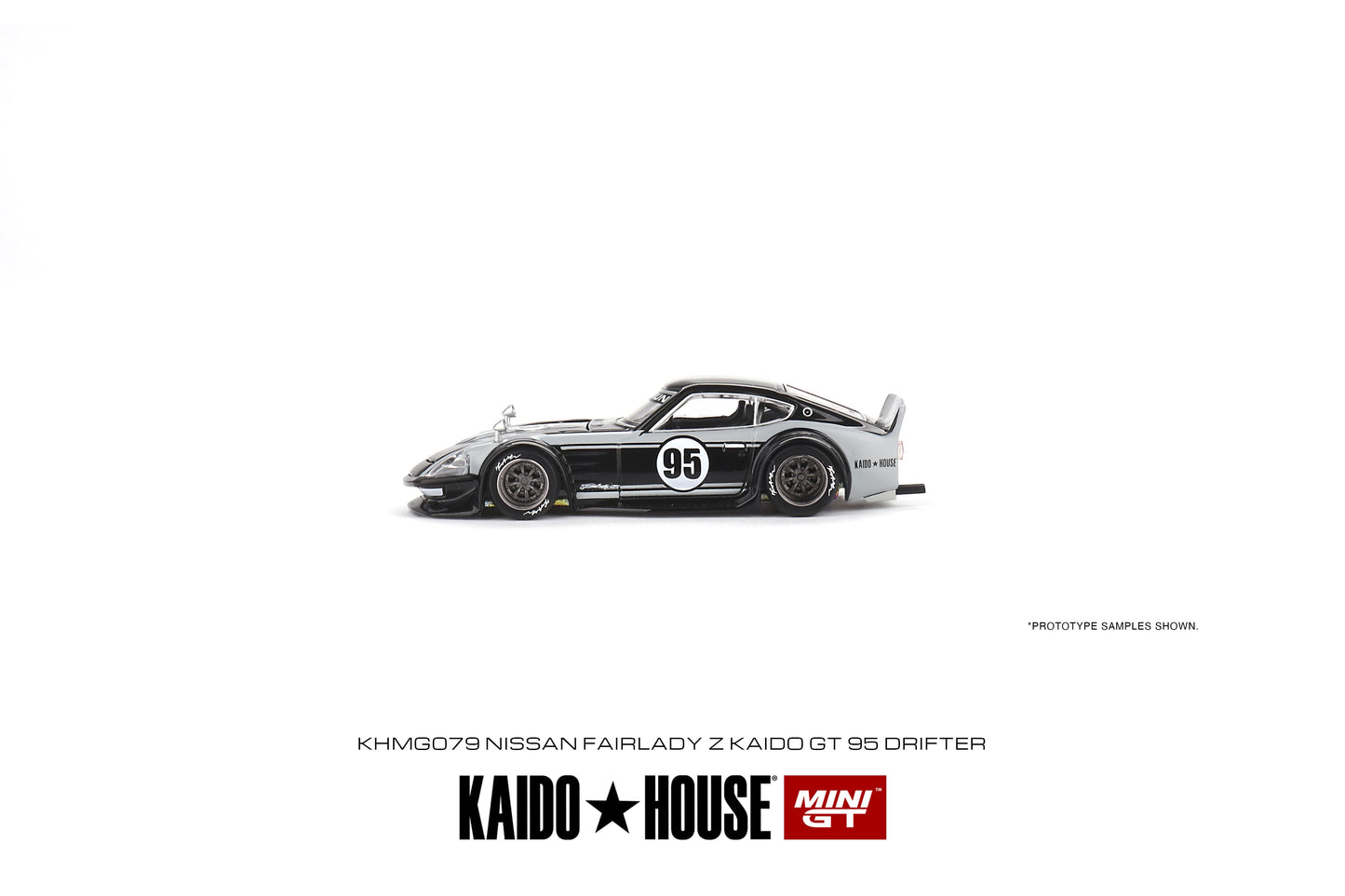 1:64 Mini GT  Kaido House 1:64 Nissan Fairlady Z Kaido GT 95 Drifter V1  Black Grey  Limited Edition KHMG079