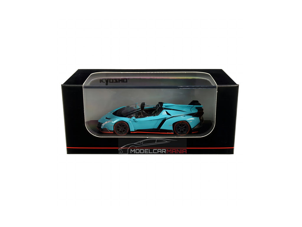 Kyosho 1:64 Lamborghini Veneno Roadster (Blue / Red Line) KS07040A4