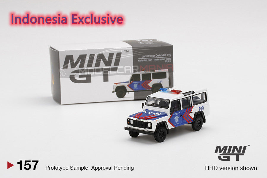 1:64 Mini GT #157 Land Rover Defender 110 Indonesia Pollisi Limited Edition mgt00157 Indonesia Exclusive