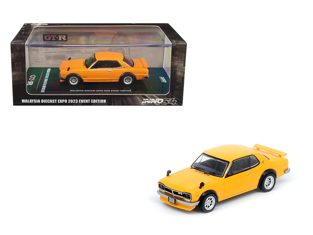 INNO64 1:64 NISSAN SKYLINE 2000 GT-R (KPGC10) Orange MALAYSIA DIECAST EXPO 2023 Event Edition  IN64-KPGC10-MDX23OR