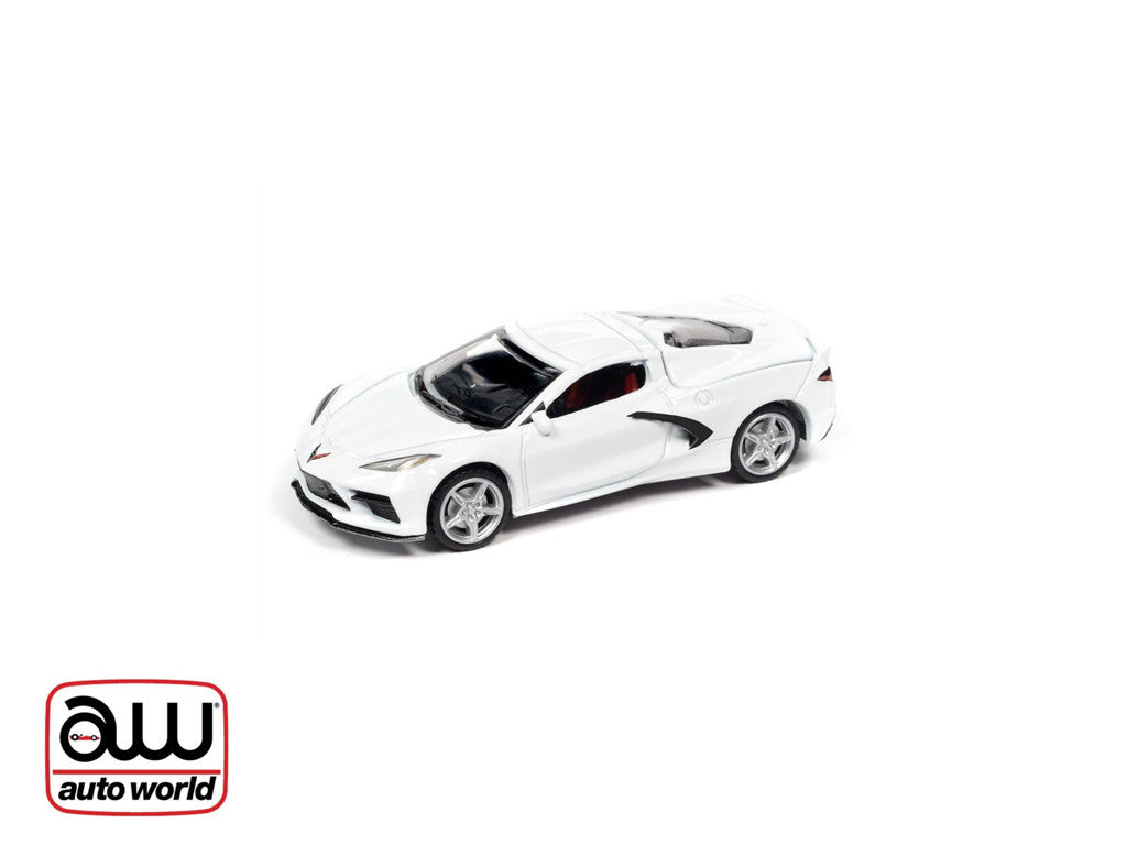 Auto World 1:64 Chevy Corvette C8 White Limited Edition AWSP065-24B