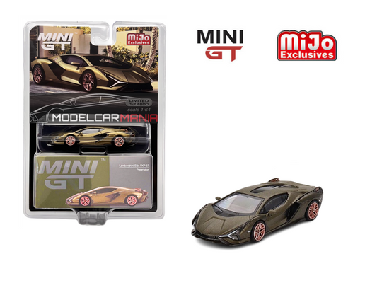 1/64 Mini GT #529 Lamborghini Sián FKP 37 Presentation – Matte Green Limited Edition mgt00529