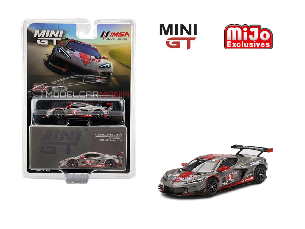 1/64 Mini GT #315 Chevy Corvette C8.R #3 2021 IMSA Sebring 12 Hrs Limited Edition mgt00315