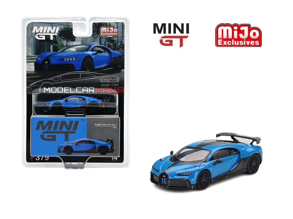 1/64 Mini GT #379 Bugatti Chiron Pur Sport Blue Limited Edition mgt00379