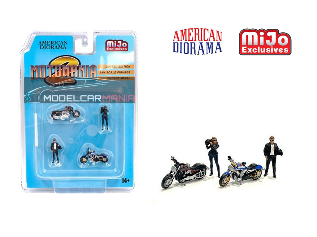 American Diorama 1:64 Moto Mania 2 Street Biker Figure Set Limited Edition AD-76490MJ