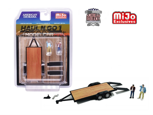 American Diorama 1:64 Mijo Exclusive  Haul N Go Trailer Set 1 With 2 Figures Limited Edition AD-38377MJ