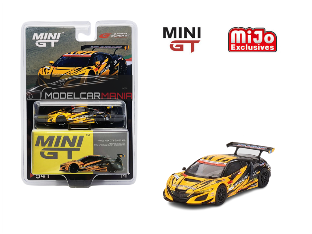 1/64 Mini GT #541 Honda NSX GT3 EVO22 #18 TEAM UPGARAGE 2022 Super GT Series Yellow Japan Exclusive mgt00541-L