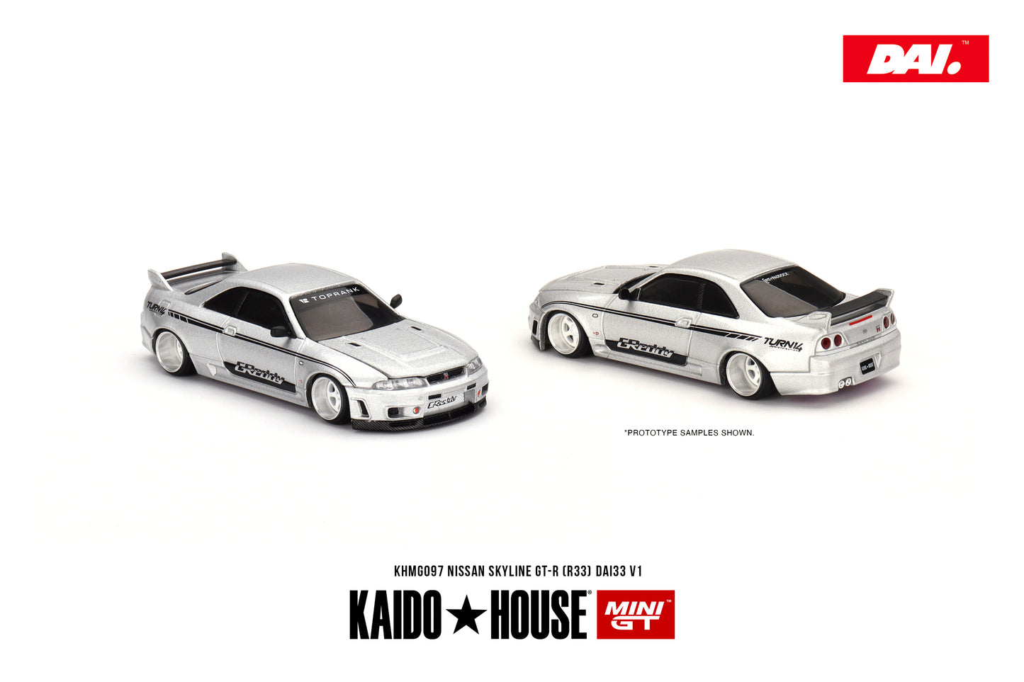 1/64 Kaido House x Mini GT Nissan Skyline GT-R (R33) DAI33 V1 Limited Edition KHMG097