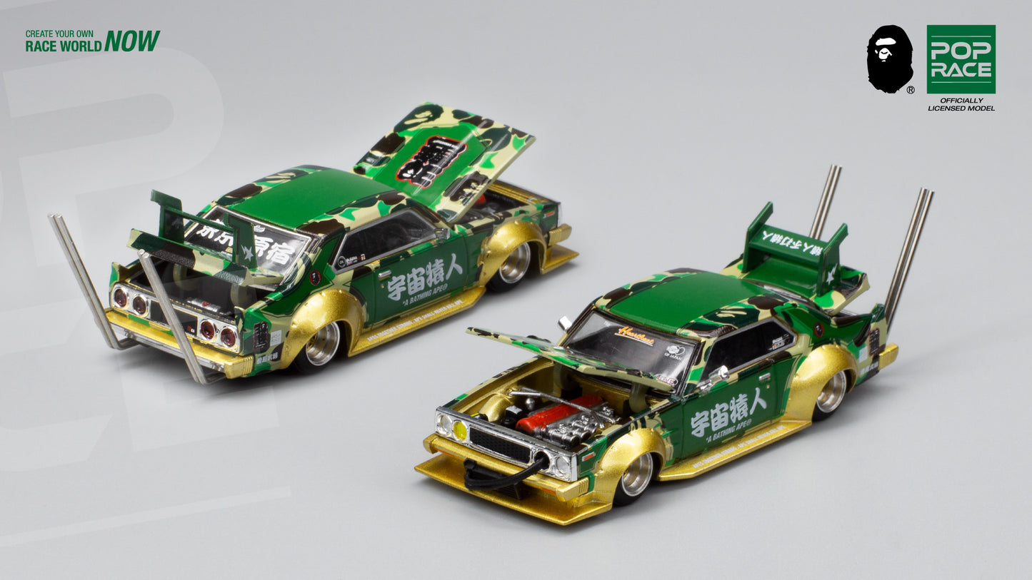 Pop Race 1:64 Skyline C210 Kaido Racer  Bosozuko Bape 30th Ca PR640009