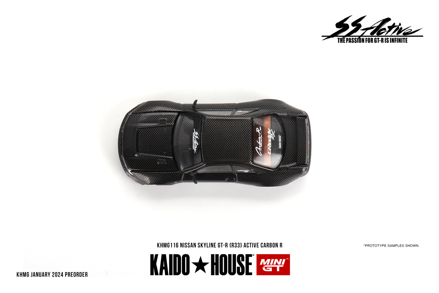 1/64 Kaido House x Mini GT Nissan Skyline GT-R (R33) Active Carbon R Limited Edition KHMG116