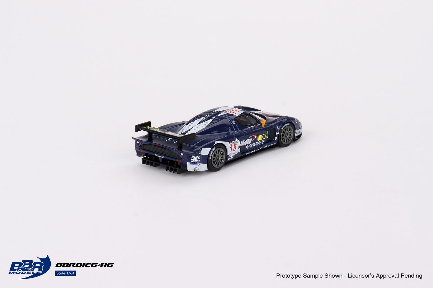 1/64 BBR Models Maserati MC12 Competizione #15 JMB Racing 2008 FIA 24Hr of Spa BBRDIE6424