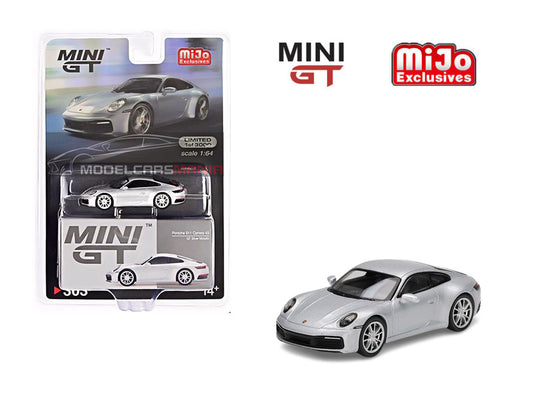 1/64 Mini GT #303 Porsche 911 (992) Carrera 4S GT Silver Metallic Limited Edition mgt00303