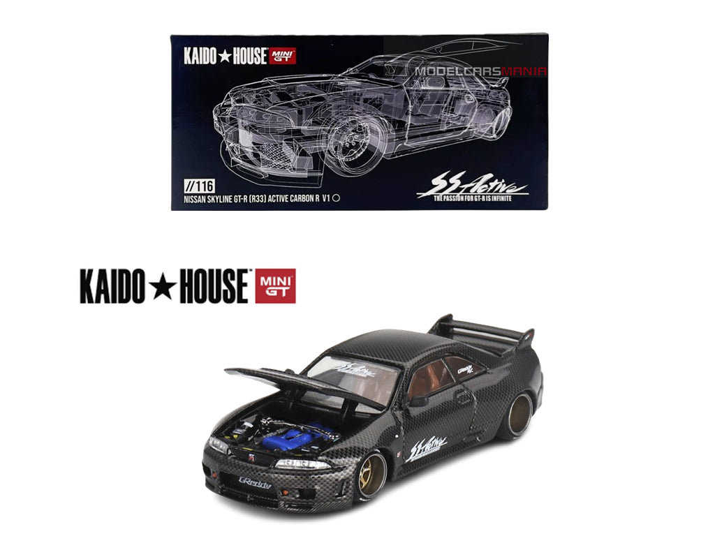 1/64 Kaido House x Mini GT Nissan Skyline GT-R (R33) Active Carbon R Limited Edition KHMG116