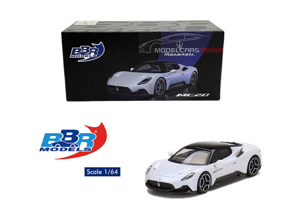 1/64 BBR Models Maserati MC20 Bianco Audace White BBRDIE6401