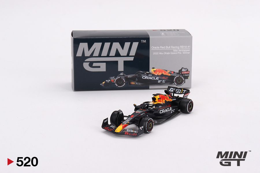 1/64 Mini GT #520 F1 Oracle Red Bull Racing RB18 #1 Max Verstappen 2022 Abu Dhabi Grand Prix Winner Limited Edition mgt00520