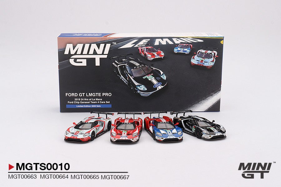 1/64 Mini GT Ford GT LMGTE PRO 2019 24 Hrs of Le Mans Ford Chip Ganassi Team 4 Cars Set Limited Edition 3000 Set MGTS0010