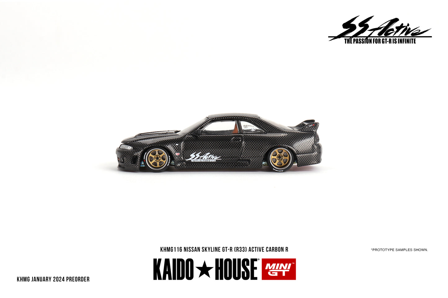 1/64 Kaido House x Mini GT Nissan Skyline GT-R (R33) Active Carbon R Limited Edition KHMG116