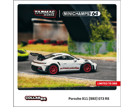 1:64 Tarmac Works x Minichamps  Porsche 911 (992) GT3 RS White  Limited to 999 pcs  T64MC-005-WR