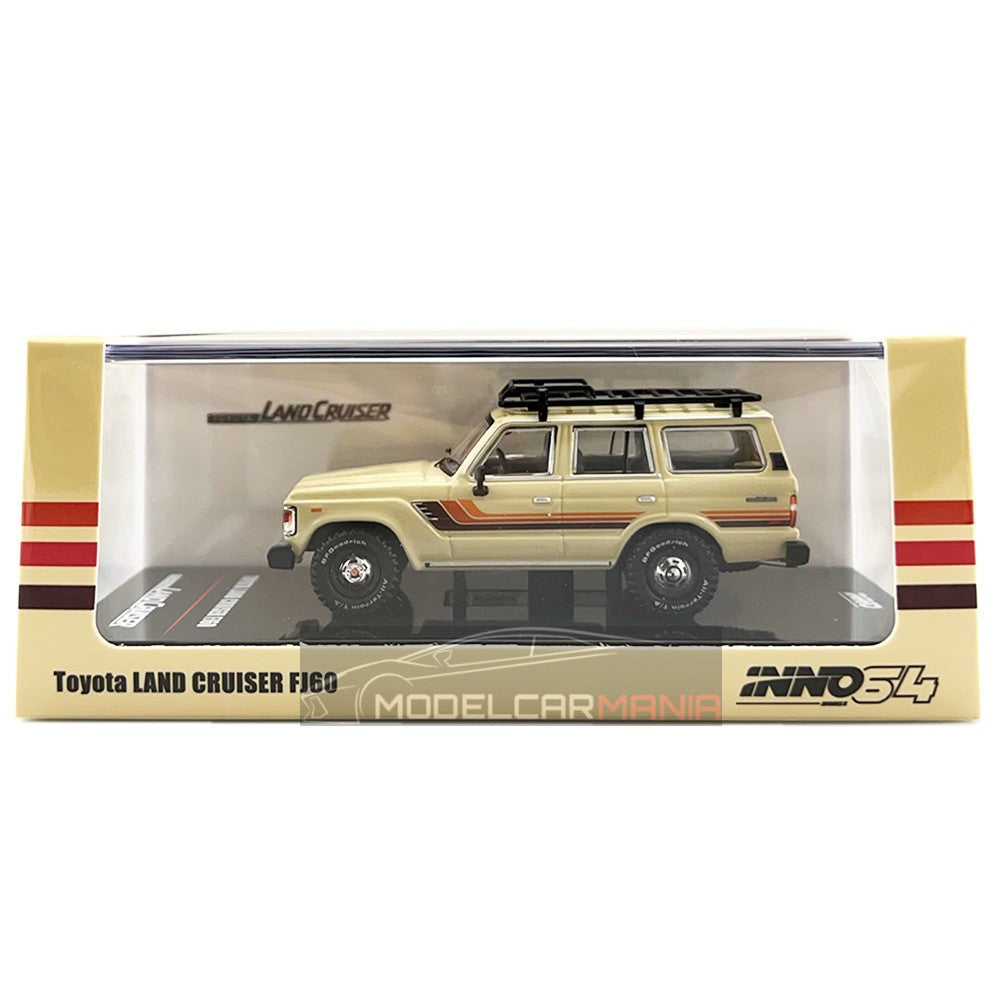 INNO64 1:64 Toyota Land Cruiser FJ60 (Beige) with Roof Rack